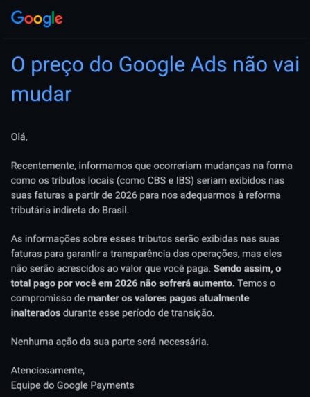 O preço do Google Ads não vai mudar